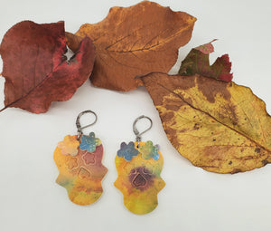 Tye-dye Sugar Skull Earrings no.2