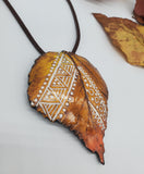 Realistic Inlaid Leaf Necklace