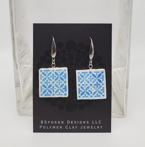 Mosaic Tile Earrings in Azure