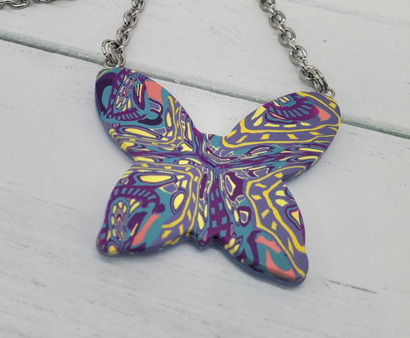 Lavender in Motion Butterfly Necklace