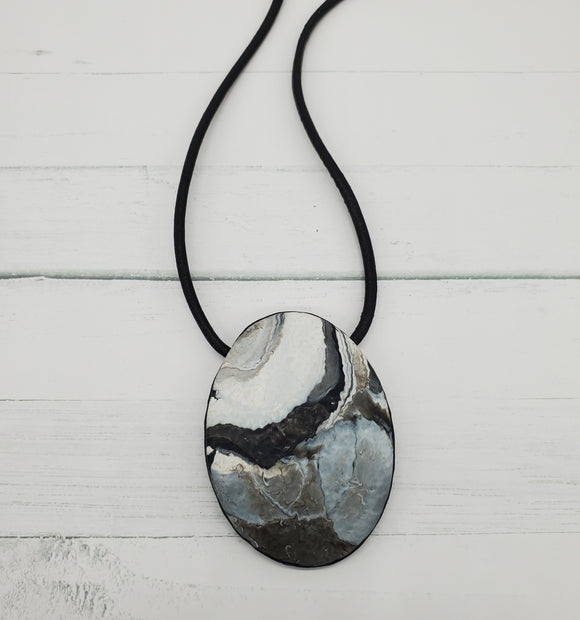 Marbled Granite Statement Necklace