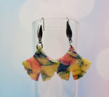Watercolor Gingko Earrings