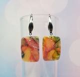 Watercolor Organic Rectangular Earrings