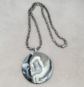 Gray Smoke Pendant Necklace